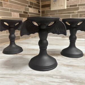 Black Bat Wing Candle Holders- set of 3